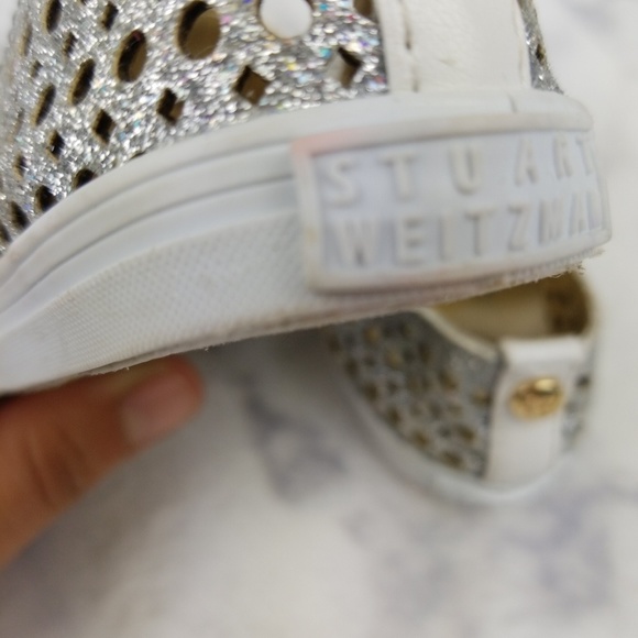 Stuart Weitzman Silver Baby Shoes size 4 metallic - Picture 4 of 8